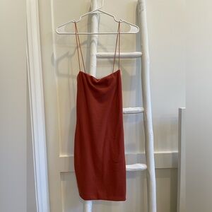 Bodycon rusty orange dress